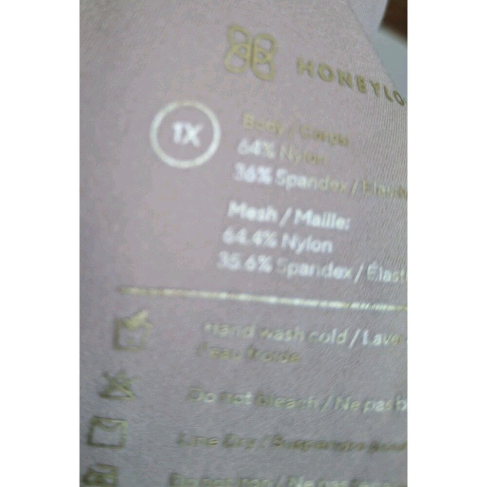 Honeylove Crossover Wireless Bra Size 1X  Maroon Red  Tan Padded Lightly Lined - Picture 4 of 9